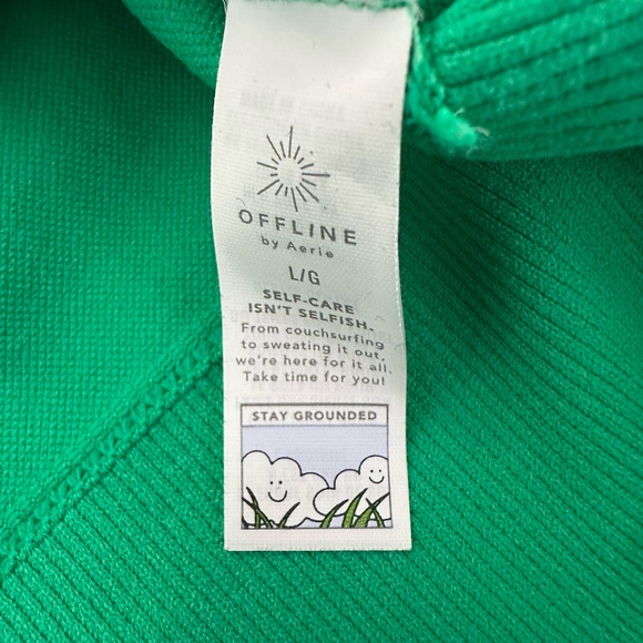 Aerie Vibrant Green Long Sleeve Crop Top - Picture 8 of 14